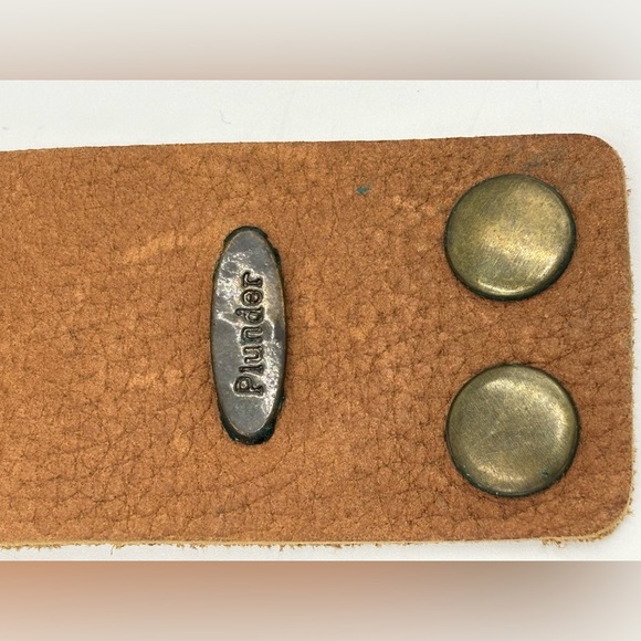 Faux Leather Brown Cuff Bracelet with Gemstone Accents and AB Crystals - Picture 7 of 8